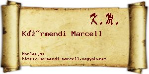 Körmendi Marcell névjegykártya