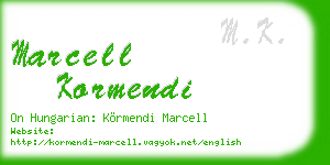 marcell kormendi business card